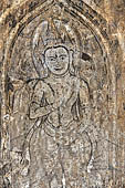 Bagan Myanmar. Bodhisattva mural paintings of the Thambula temple. 